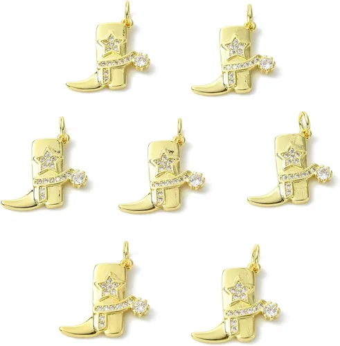 Miniatura 17 de Stiesy Dijes de latón dorado para hacer joyas, colgantes a granel para collares, pulseras, aretes, manualidades, Vidrio, Sin piedra preciosa
