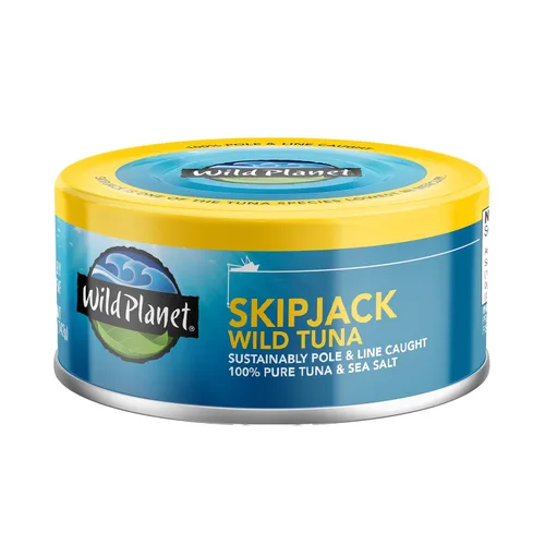 Miniatura 3 de Wild Planet - Atún Skipjack Salvaje, Sal Marina, Atún Enlatado, Atrapado con Caña e Hilo de Forma Sostenible, Sin Transgénicos, Kosher, Lata de 5