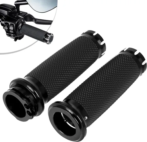 Benlari Empuñaduras de manillar de motocicleta de 1 pulgada para Harley Davidson Sportster Touring Street Glide Road Glide Dyna Softail 883 1200