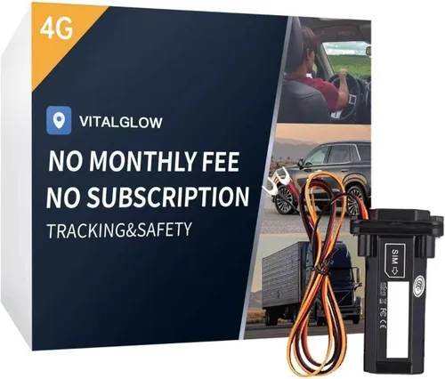 Rastreador GPS con cable para vehículos, sin cargo mensual, sin suscripción, seguimiento en tiempo real, SIM 4G y datos incluidos, historial de
