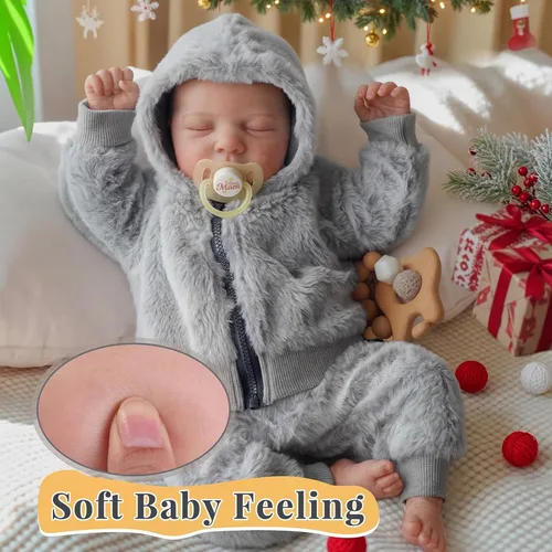 Miniatura 3 de BABESIDE Muñecas realistas de bebé Reborn para niños, 17 pulgadas, sensación de bebé real, muñeca de bebé recién nacido, muñeca de cuerpo completo