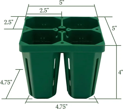Miniatura 3 de Vego garden Bandejas de plántulas jumbo sin tapas, paquete de 8 bandejas reutilizables para cultivar plantas más grandes, bandejas de germinación