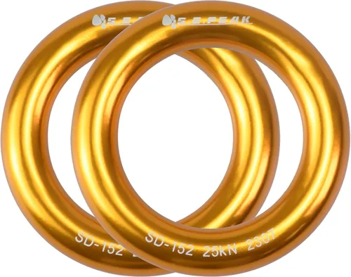 Anillo de aluminio de 25 kN, junta tórica de tensión perfecta, anillo de conexión para escalada en roca, arborista, hamaca, rescate, slackline,