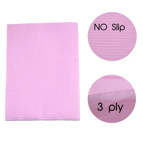 Miniatura 3 de Juego de 125 toallas de papel desechables para arte de uñas, 3 capas, impermeables, para decoración de uñas, baberos de tatuaje, tapete de Rosa