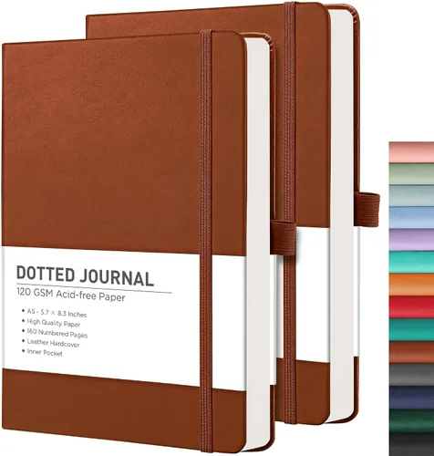 Miniatura 65 de RETTACY Cuaderno rayado, 2 paquetes, 192 páginas numeradas por paquete, tamaño A5 mediano (5.7 x 8.3 pulgadas), para hombres y mujeres, escritura