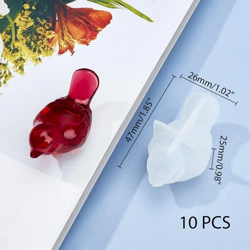 Miniatura 2 de arricraft 10 moldes de resina de silicona 3D para pájaros, moldes de fundición de resina epoxi para joyería de resina UV, manualidades