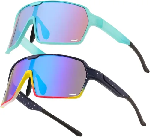 Miniatura 13 de Karsaer Lentes de sol deportivos de gran tamaño para hombres y mujeres, lentes de protección UV de marco grande, ideales para béisbol, correr, Marco