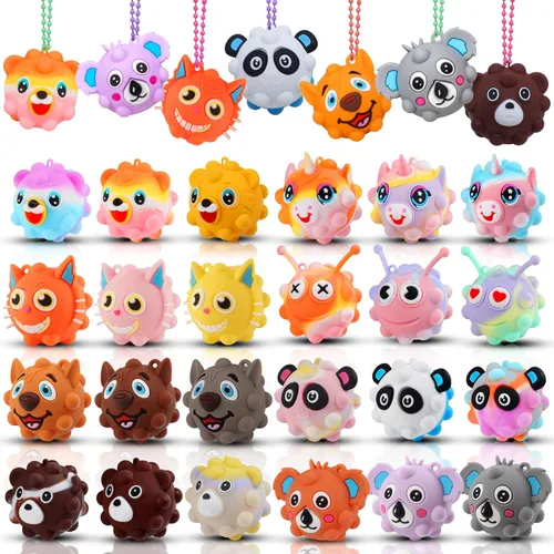 Miniatura 10 de KissFree PAQUETE DE 18 Pelotas Pop de Animales Recuerdos de Fiesta para Niños, Pelotas Pop 3D Juguetes Fidget, Regalos de Cumpleaños para Niños