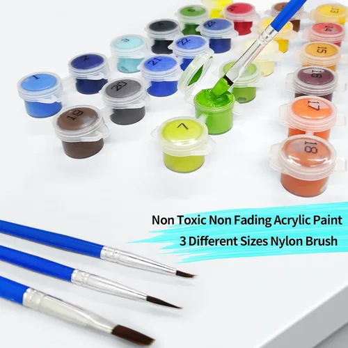 Miniatura 5 de YALKIN Paquete de 6 kits de pintura por números para adultos, pintura al óleo acrílica fácil por números, kit de pintura de acuarela de flores por