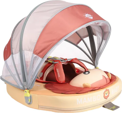 Miniatura 14 de Mambobaby Float Deluxe - Flotador de piscina para bebés: entrenador de natación seguro y cómodo para bebés y niños pequeños, diseño no inflable, Rosa