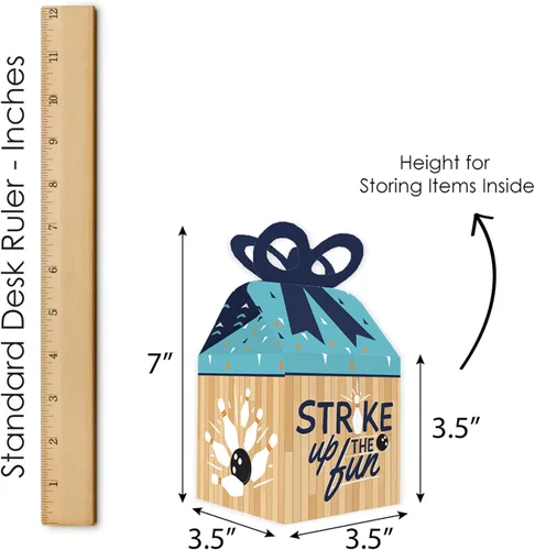 Miniatura 7 de Big Dot of Happiness Strike Up the Fun - Bolos - Cajas de regalo cuadradas - Cajas de regalo para fiesta de cumpleaños o baby shower - Juego de 12