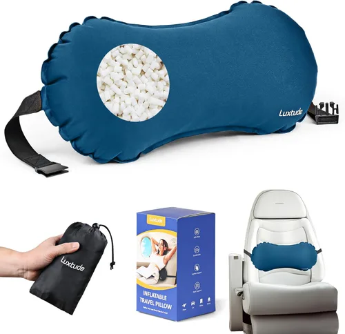 Miniatura 11 de Luxtude Almohada lumbar inflable para viajes en avión, almohada de apoyo lumbar para silla de oficina/coche, almohadas autoinflables de viaje