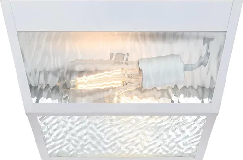 Miniatura 8 de Westinghouse Peterson - Lámpara de techo de montaje en superficie para exteriores, de 12 pulgadas, acabado blanco mate con vidrio de agua
