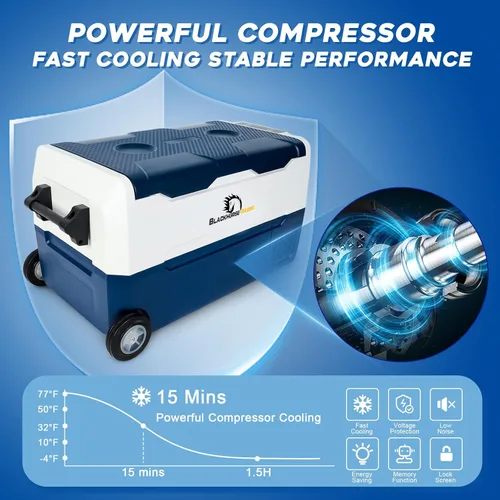 Miniatura 4 de Refrigerador de coche de 12 voltios, congelador portátil de 37 cuartos (35 litros), refrigerador de coche de zona grande, control de aplicación