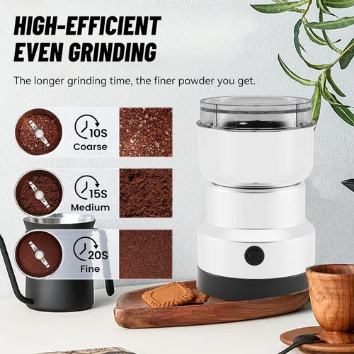 Miniatura 2 de Molinillo de especias portátil para granos de café, especias y semillas, molinillo eléctrico con cuchillas de acero inoxidable para uso doméstico