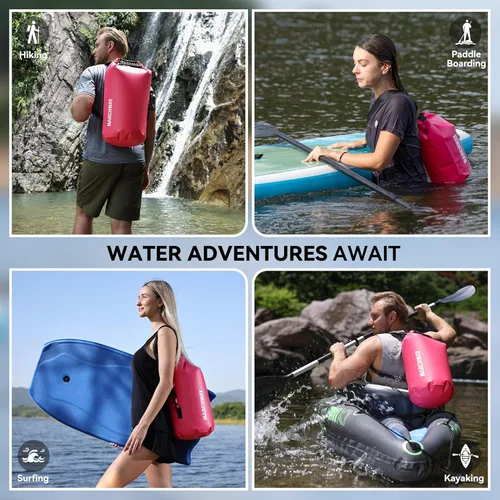 Miniatura 6 de MARCHWAY - Bolso seco flotante e impermeable 1.32/2.64/5.28/7.93/10.57 galones, parte superior enrollable, mantiene secos equipos de kayak rafting