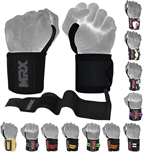 MRX - Muñequeras para levantamiento de pesas, entrenamiento de gimnasio, soporte de muñeca, fisicoculturismo, entrenamiento, envoltura para