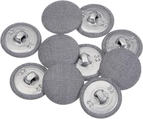 Miniatura 105 de HARFINGTON 10 botones de tela de 24L cubiertos de tela de 0.59 pulgadas, vástago de metal, botones de costura redondos para trajes, blusas de Azul