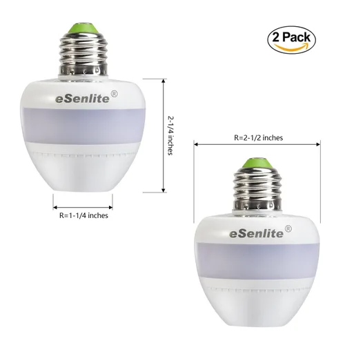 Miniatura 2 de eLEDing - Adaptador de enchufe de luz con sensor de movimiento, base de tornillo de movimiento radar para bombillas LED CFL incandescentes, control