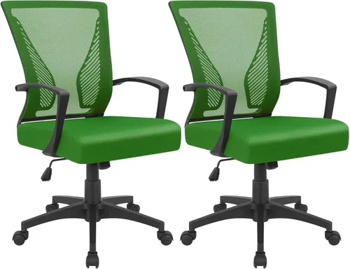 Miniatura 16 de Furmax Silla de oficina ergonómica de escritorio para computadora, silla de malla, respaldo medio, soporte lumbar giratorio con reposabrazos