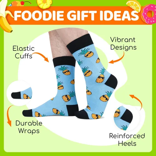 Miniatura 8 de Zmart Funny Gifts for Men - Pineapple Avocado Socks for Teens, Popcorn Sushi Sauce Socks