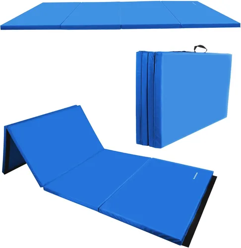 Miniatura 11 de BalanceFrom 6x4 Feet 4-Panel Folding Gymnastics Mat – 2-Inch Thick Pad with Vinyl Surface and Carrying Handles for Tumbling, Yoga, Pilates, Home