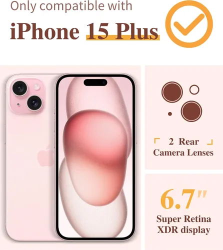 Miniatura 2 de GVIEWIN Funda para iPhone 15 Plus, [3 en 1] con protector de pantalla y protector de lente de cámara, transparente, suave, a prueba de golpes