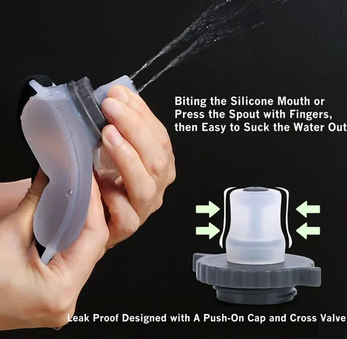 Miniatura 5 de Wrist - Botella de agua deportiva con correa de mano ajustable, 7 onzas, silicona suave, sin BPA, para hidratación, correr, escalar, ejercicio manos