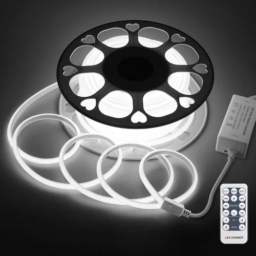 Miniatura 10 de Aclorol Tiras de Luces LED COB de 16.4 Pies para Exteriores, Luz Flexible LED Impermeable AC 110V-120V, Cuerda de Luz LED con Enchufe