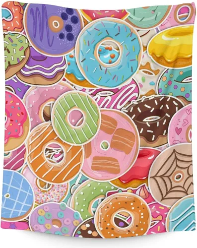 Miniatura 28 de Manta para niñas, 30 x 40 pulgadas, bonita manta de dona para niñas, manta rosa suave y mullida para sofá y oficina