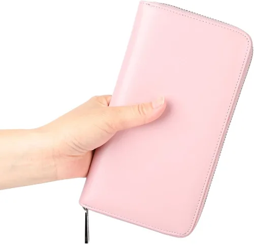 Miniatura 6 de Cynure Cartera grande de cuero con cierre RFID para mujer 36 ranuras