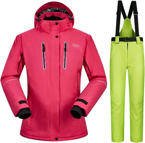 Miniatura 26 de Conjunto de chaquetas y pantalones de esquí para mujer, invierno al aire libre, talla grande, trajes de esquí cálidos con capucha, trajes de nieve E