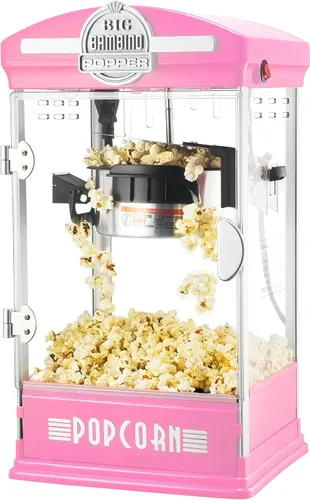 Máquina de palomitas Big Bambino - Fabricante de palomitas al estilo antiguo con hervidor de 4 oz, tazas de medir, pala y vasos de servir de Great