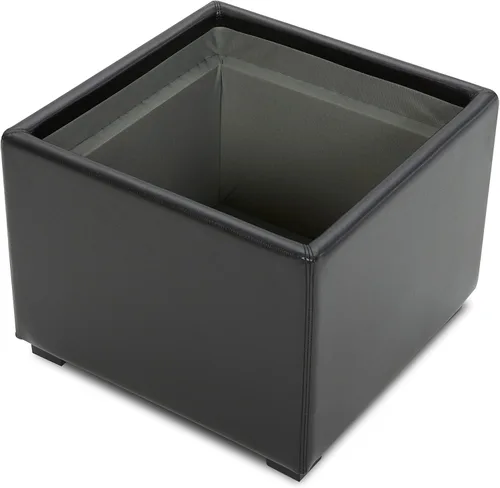 Miniatura 6 de CHITA Cubo otomano de almacenamiento con tapa de bandeja, reposapiés pequeño con almacenamiento, mesa auxiliar cuadrada para sala de estar y Negro
