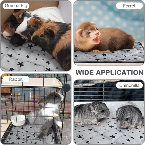 Miniatura 5 de Namalu 4 Pack Cama Autocalentable para Gatos con Patrón de Estrellas, Alfombrilla Térmica para Mascotas, Almohada Antideslizante para Jaula de Gris