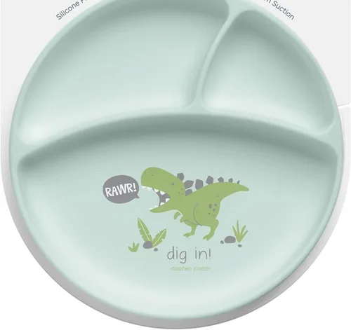 Miniatura 3 de Stephen Joseph Plato de silicona para bebé, talla única, Dino