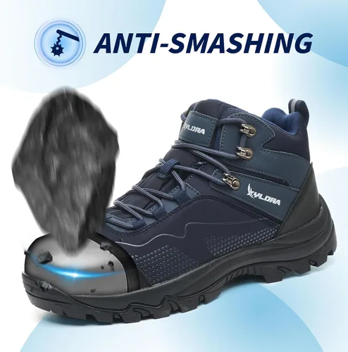 Miniatura 4 de Botas impermeables con punta de acero para hombres, de ancho amplio, antideslizantes, para trabajo, ligeras, zapatos de seguridad, antideslizantes