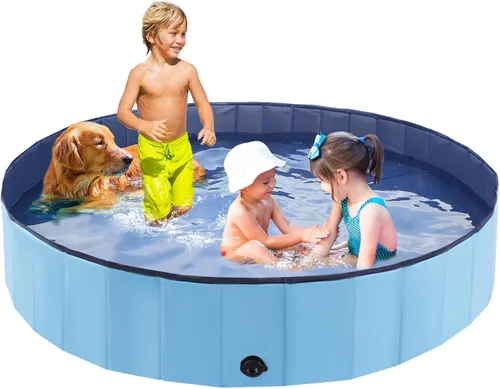 Miniatura 13 de Eooqi Piscina plegable para perros, bañera portátil para mascotas y piscina infantil, bañera plegable para cachorros, perros pequeños, medianos