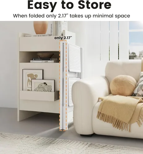 Miniatura 6 de SOLADDER Taburete de 2 peldaños con pedal antideslizante y ancho, escalera plegable de hierro portátil para el hogar y la cocina, 300 libras