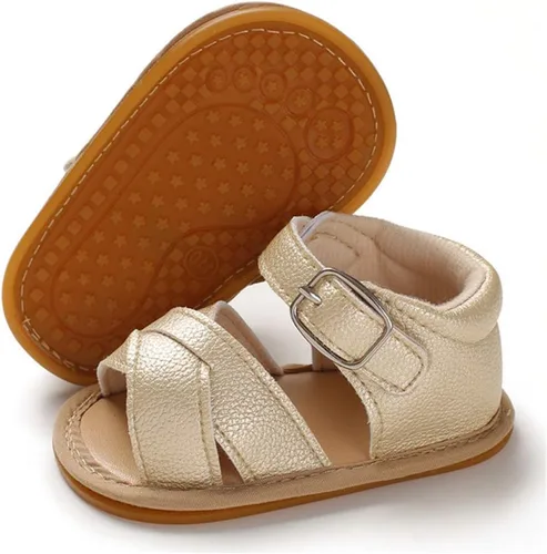 Timatego Sandalias de verano para bebés y niñas con suela suave de flores, zapatos de vestir para cuna, recién nacidos, para recién nacidos, para