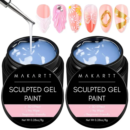 Miniatura 14 de Makartt Arte de Uñas en Gel 3D: Gel de Escultura 3D para Arte de Uñas, Polvo de Uñas Cromado Espejo, Esmaltes en Gel, Tallado, Pintura Metálica 3D