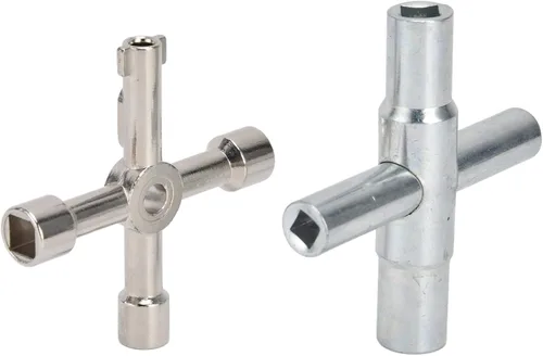 Miniatura 8 de Health Gear - Llave de 4 vías, 2 llaves de agua de 4 vías, llave multifuncional portátil, herramienta de llave para grifos de válvulas, radiadores