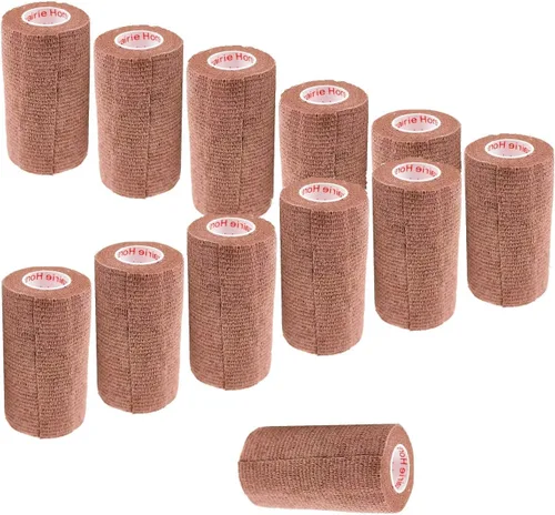 Miniatura 30 de Cinta adhesiva para veterinarios (negro) (paquete de 2) (4 pulgadas x 15 pies), autoadhesiva, adherente, cohesiva, flexible, autoadhesiva, rollo