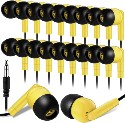 Miniatura 8 de Kanayu Paquete de 100 auriculares con cable a granel para aulas, auriculares básicos para estudiantes, sin micrófono, con conector de 0.138 in