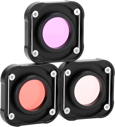 Miniatura 9 de Juego de filtros de lente de 3 piezas, filtro de cámara de aleación de aluminio, lente de vidrio óptico, juego de filtro de buceo subacuático