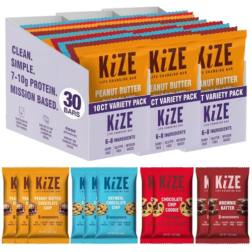 Miniatura 12 de KiZE Energy Bars - Barras energéticas de reemplazo de comidas con alto contenido de proteínas, a base de mantequilla de almendras, sin gluten, sin