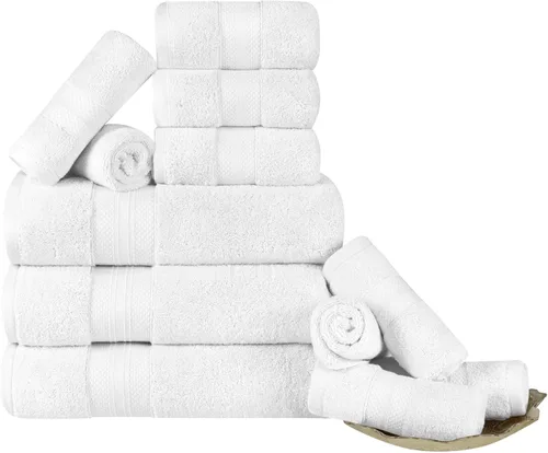 Miniatura 26 de Superior Juego de toallas de algodón turco de 9 piezas, 3 toallas de baño, 3 manos, 3 toallas faciales para el hogar, artículos esenciales de baño