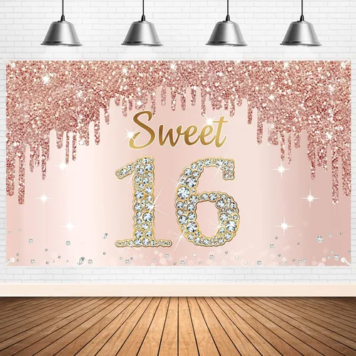 Miniatura 10 de Cartel de cumpleaños 75 para mujer, decoración de fondo de fiesta de cumpleaños de 75 años de oro rosa, póster de cumpleaños de 75 años, decoración