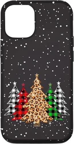 Miniatura 28 de Funda con diseño de árboles de Navidad con estampado de leopardo y cuadros para iPhone 16