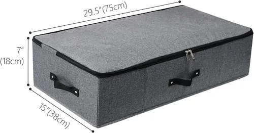 Miniatura 3 de AMJ Cesta de almacenamiento plegable debajo de la cama [2 unidades] con tela duradera para ropa, zapatos, juguetes, mantas, cubos organizadores